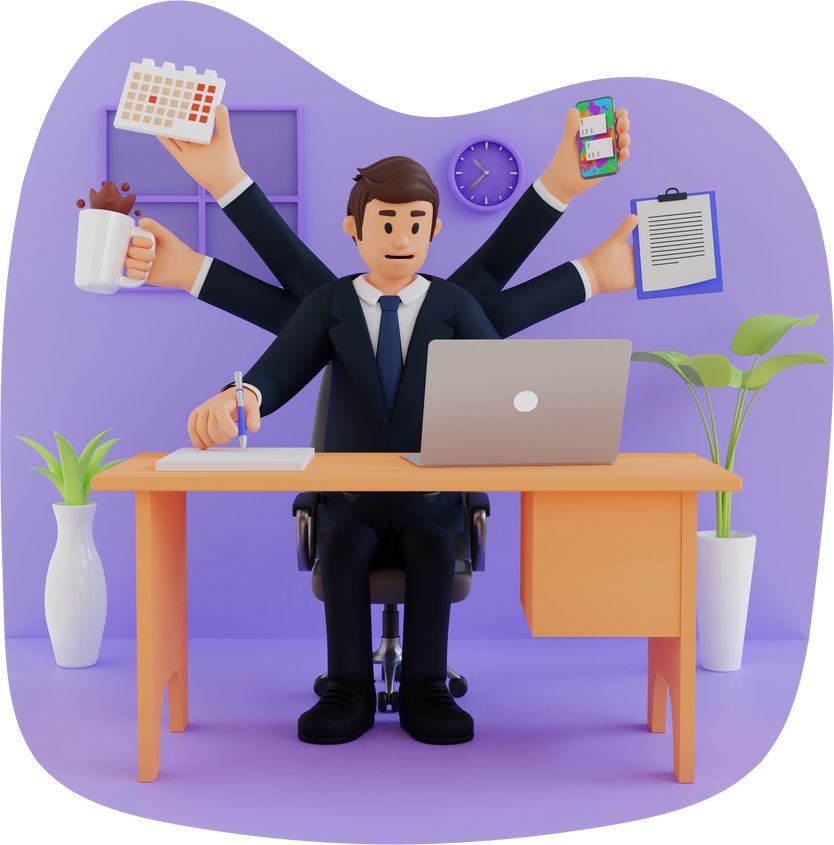 multi-tasking businessman